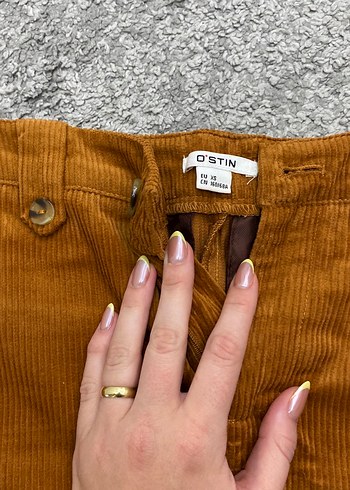 Düğmeli Kahverengi Süet Midi Etek - Görsel 3