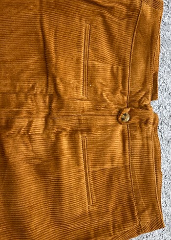 Düğmeli Kahverengi Süet Midi Etek - Görsel 5