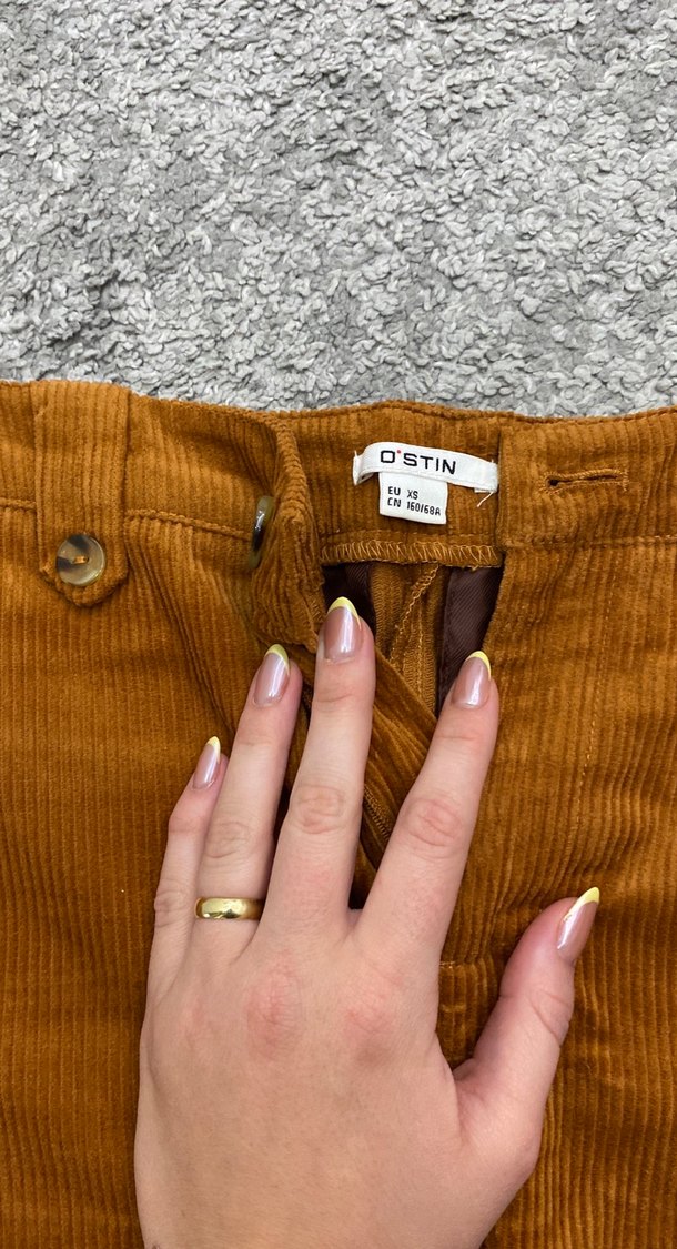 Düğmeli Kahverengi Süet Midi Etek - Görsel 3