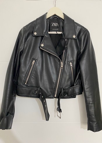 Zara Kadın Siyah Biker Deri Ceket