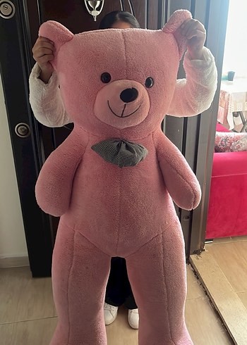 Pembe Peluş Oyuncak Ayı büyük boy - Görsel 4