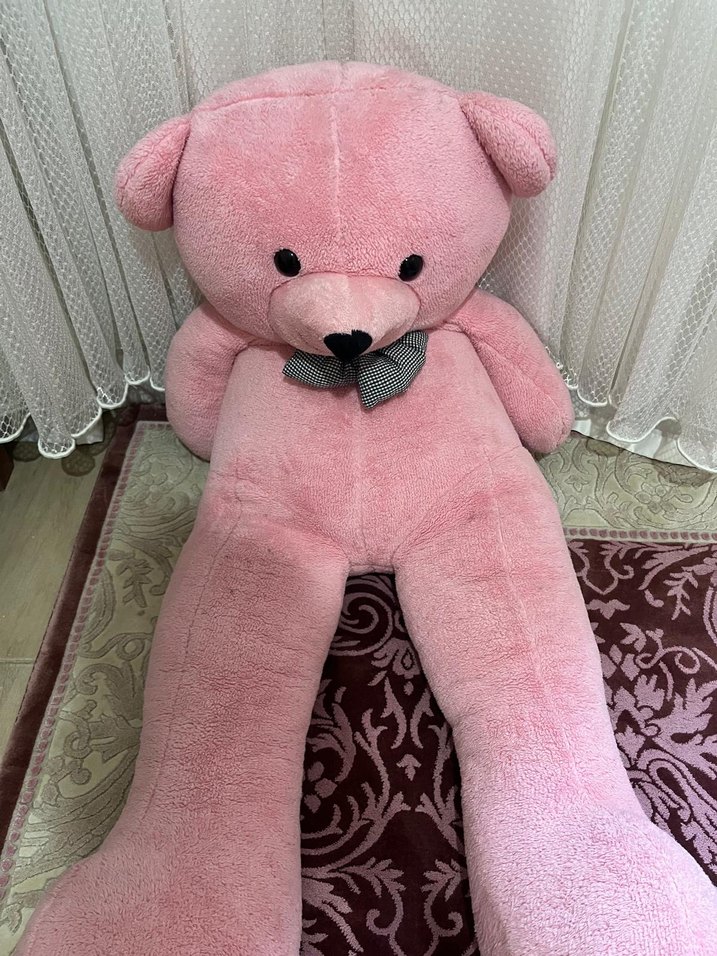 Pembe Peluş Oyuncak Ayı büyük boy - Görsel 2