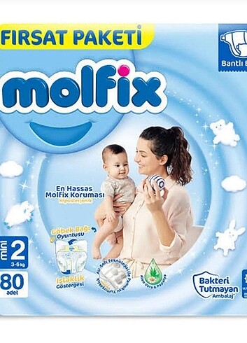 Molfix 2 numara Bebek Bezi 80 adet 