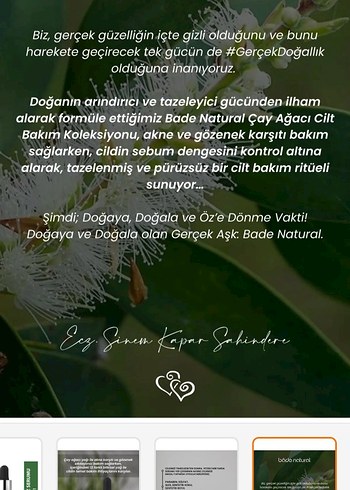 Beden Renk Bade Natural Çay Ağacı Yağı Yüz Serumu 30ml
