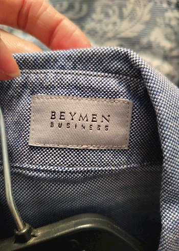 34 Beden gri Renk Beymen Mavi Belden oturtmali Kadın Gömlek