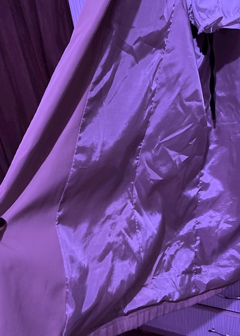 Mor Uzun Kadın Trençkot - Görsel 4