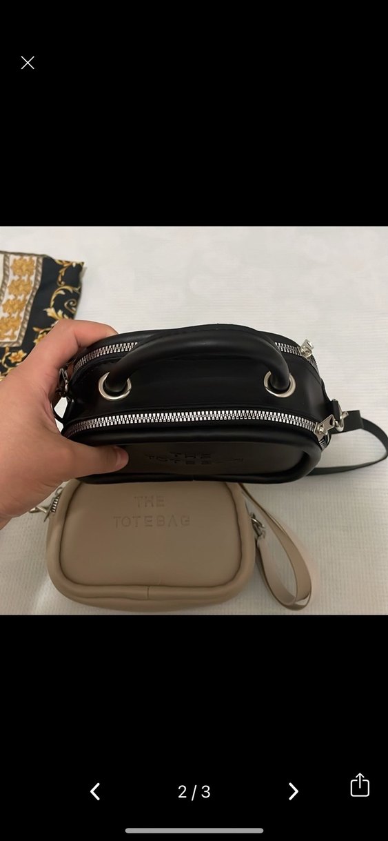 Bej Deri Fermuarlı Kadın Çanta - Görsel 3