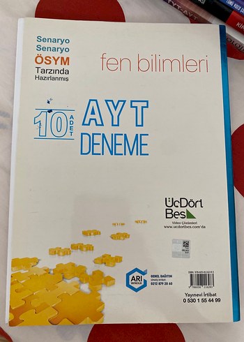 2020 Model AYT Fen Bilimleri 10 Deneme Kitabı