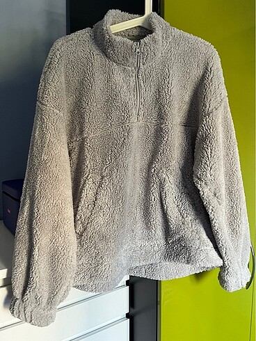 Peluş polar kürk sweatshirt