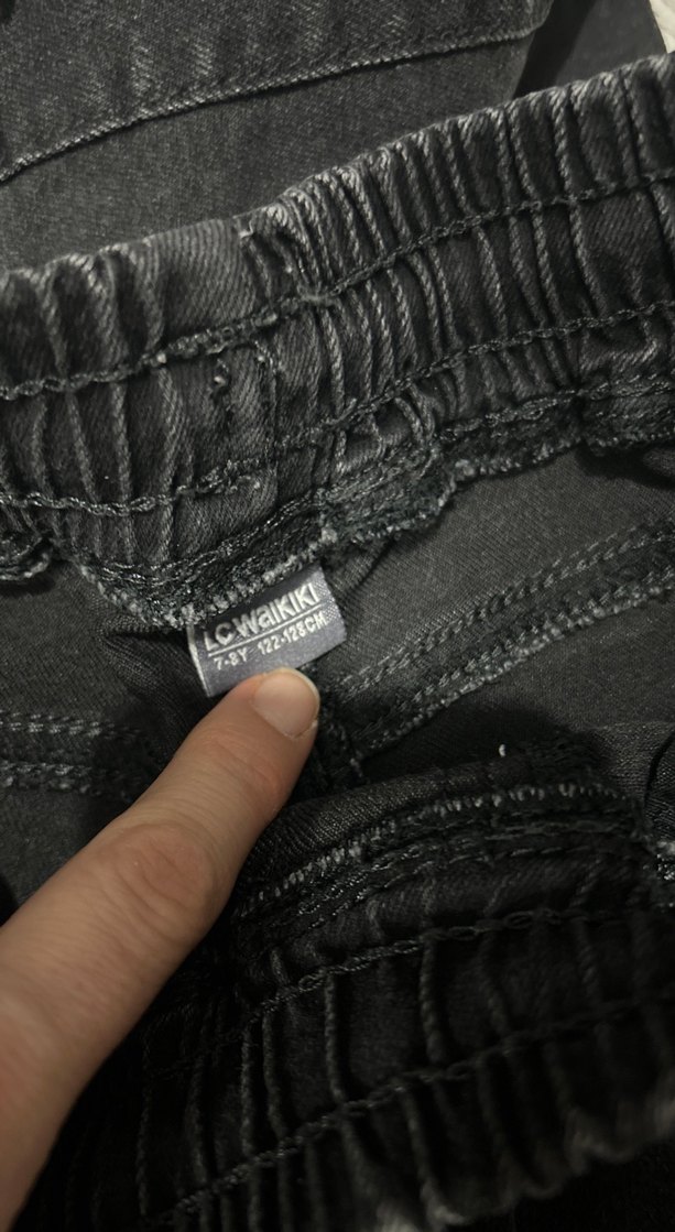 Siyah Bel Detaylı Bol Kesim Kadın Kot Pantolon - Görsel 2