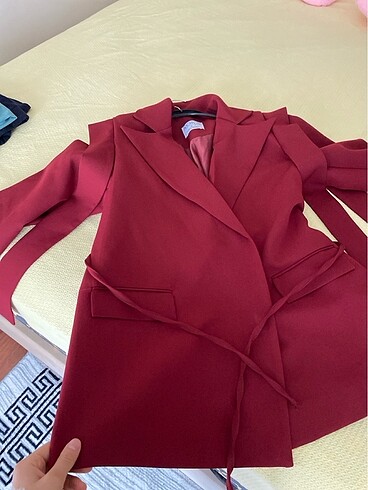 s Beden bordo Renk Blazer ceket