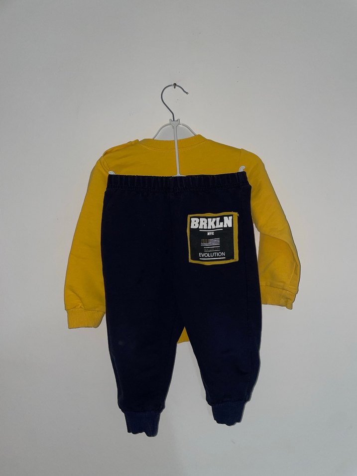 Sarı Uzun Kollu Erkek Bebek Takımı - Görsel 2