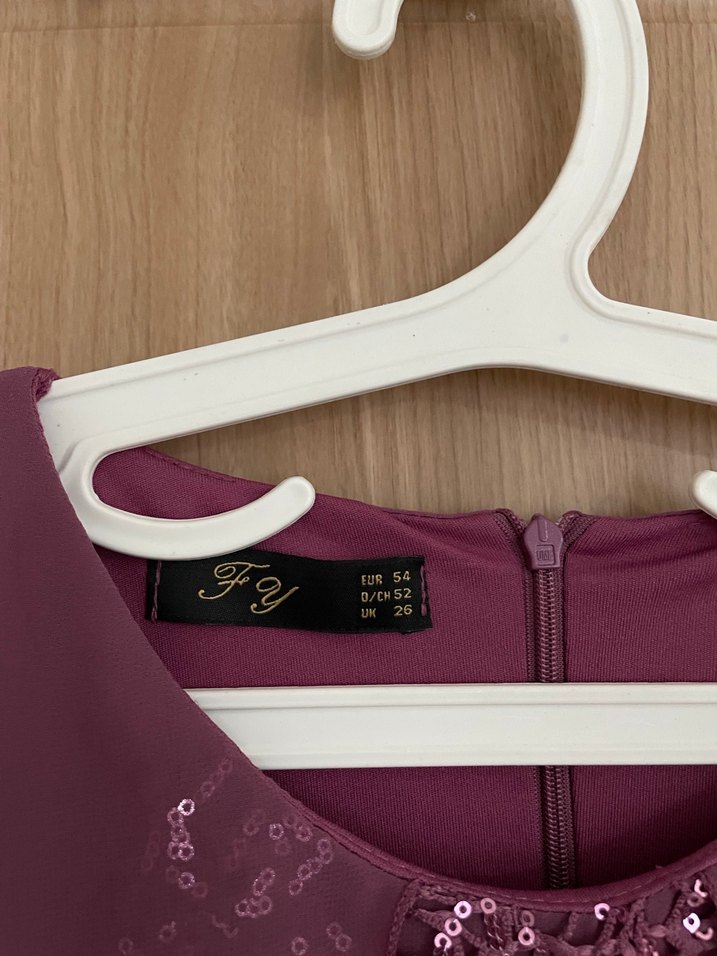 Mor Nakışlı Uzun Kollu Salaş Kadın Elbise - Görsel 3