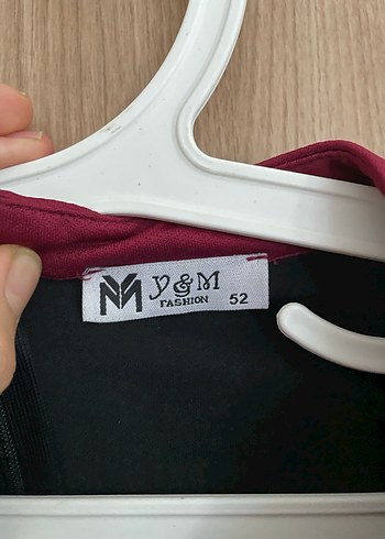 Bordo Siyah Nakışlı Uzun Kollu Gotik Elbise - Görsel 3