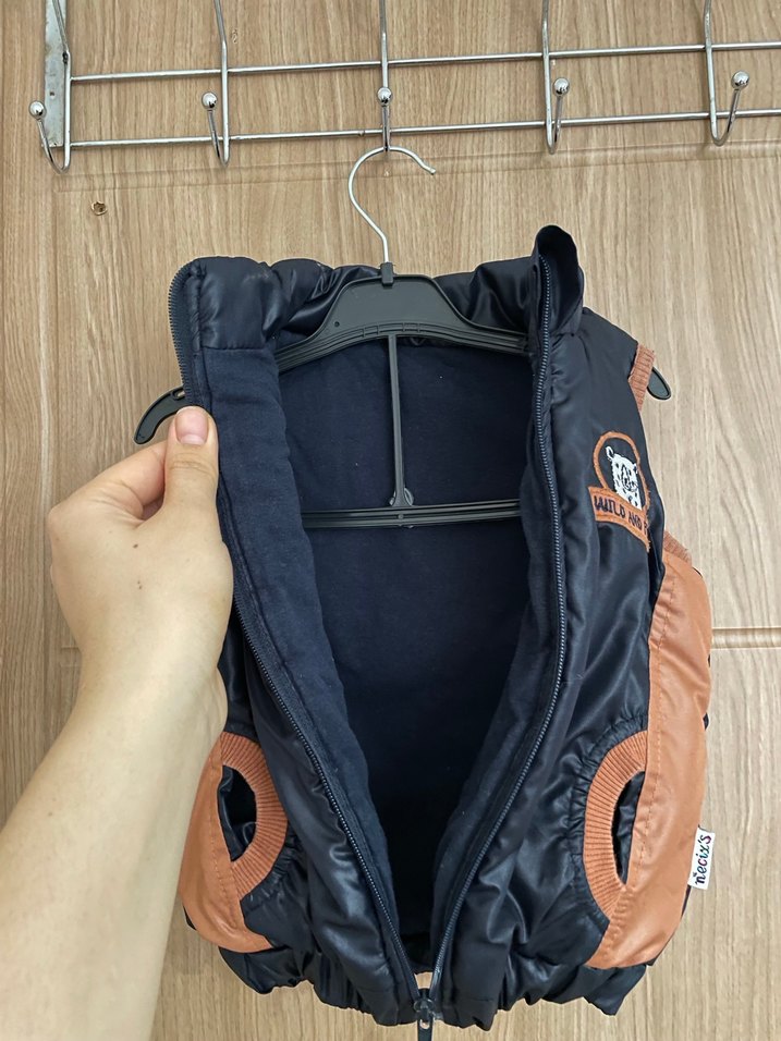 Kahverengi Biker Tarzı Erkek Çocuk Yelek - Görsel 2