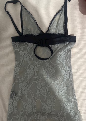 yesil  Dantelli Kolsuz Midi Gotik Kadın Gecelik - Görsel 2