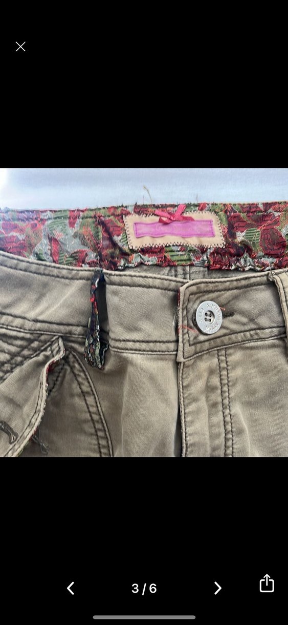 haki vintage dusuk bel pantolon - Görsel 2