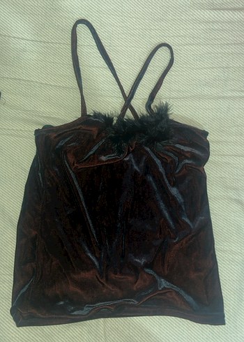 Siyah Kadın kadife kizil yansimali Gotik ust - Görsel 2