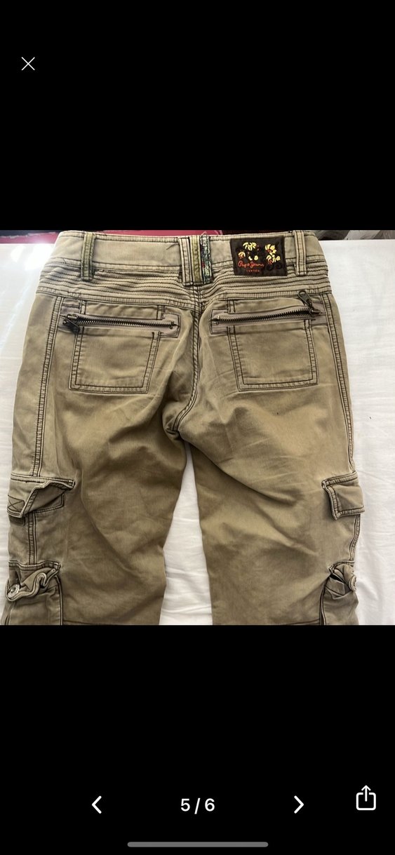 vintage dusuk bel Kadın Kot Pantolon - Görsel 3