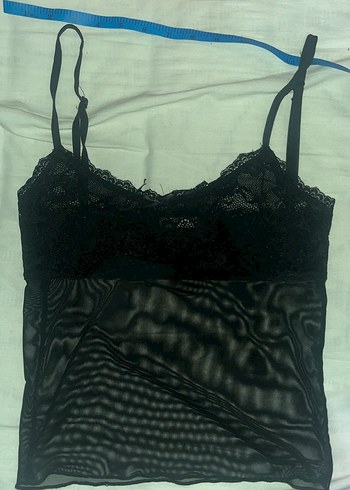 Dantel Detaylı transparan Siyah ust - Görsel 2