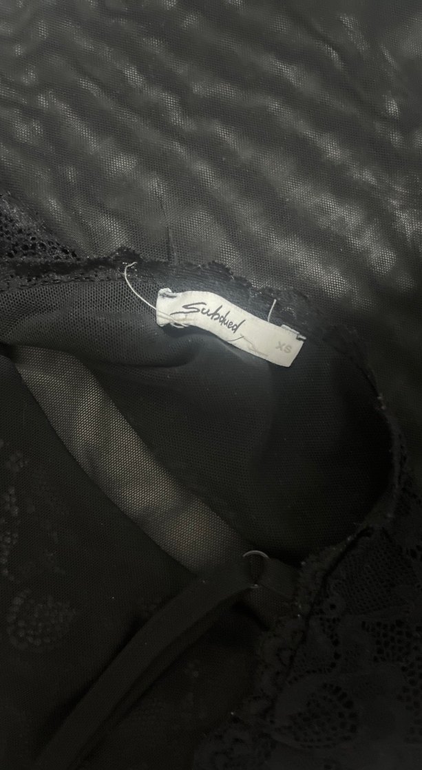 Dantel Detaylı transparan Siyah ust - Görsel 4