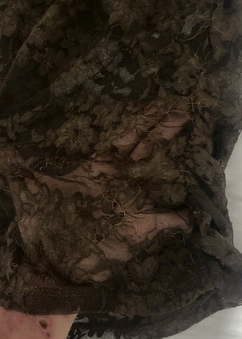 Dantel Detaylı Kahverengi İnce Askılı Atlet - Görsel 7