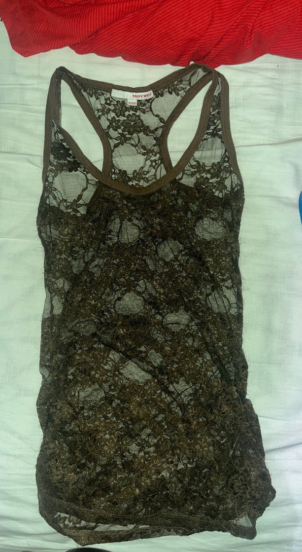 Dantel Detaylı Kahverengi İnce Askılı Atlet - Görsel 2