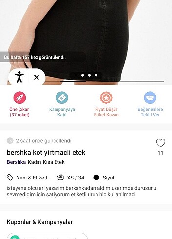 yirtmacli bershka kot etrk