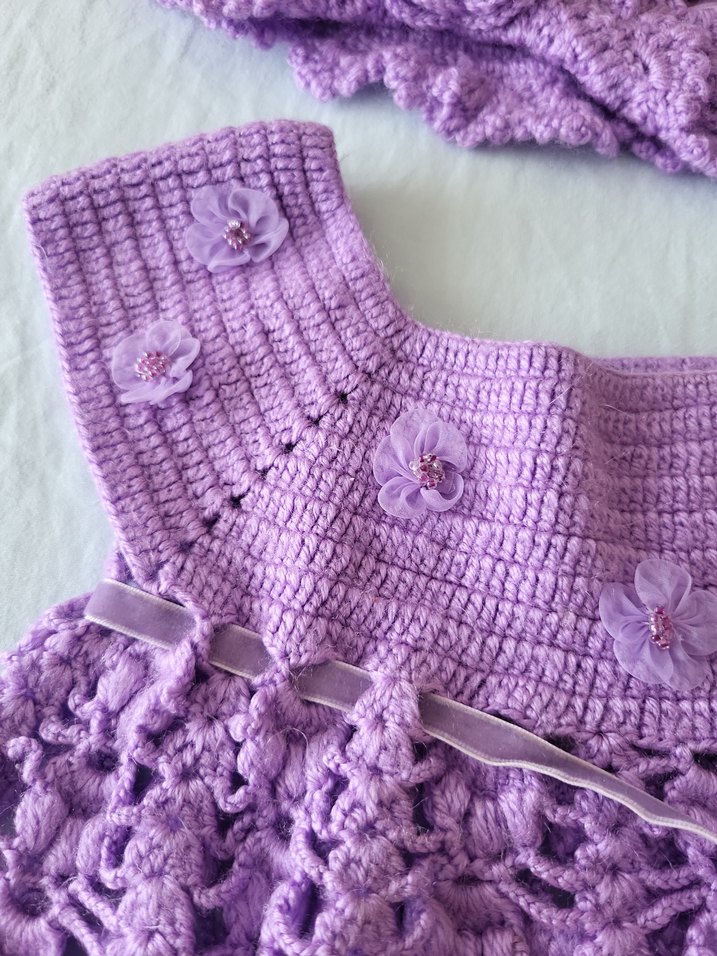 örgü kız elbise - Görsel 2