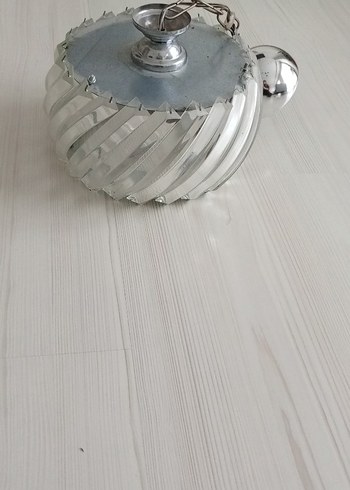 Şeffaf ve Gri Renkli Metal Tavan Avizesı - Görsel 2