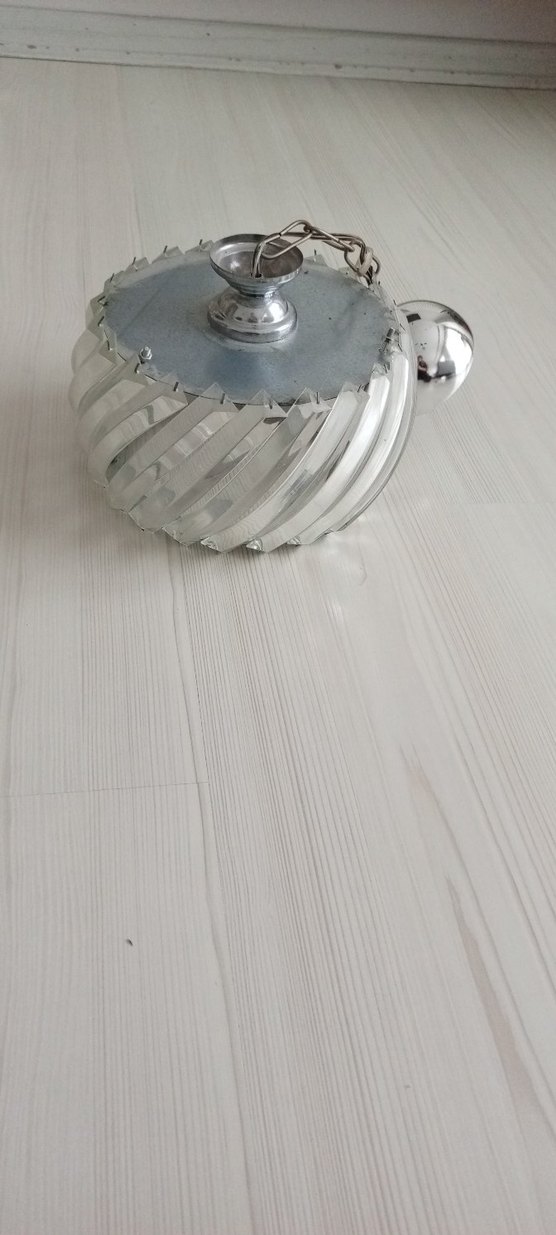 Şeffaf ve Gri Renkli Metal Tavan Avizesı - Görsel 2