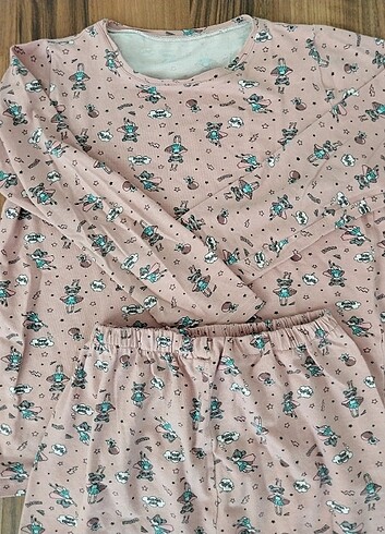 8 Yaş Beden pembe Renk Kız çocuk pijama takımı