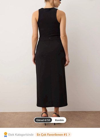 Beyaz Pamuk Midi Salaş Etek - Görsel 3