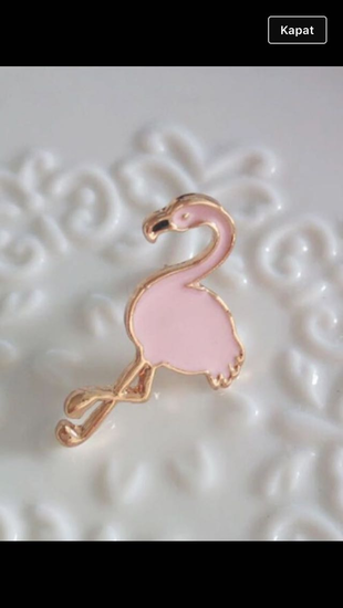 Şeker Pembe Flamingo Broş Yaka İğnesi