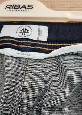 Erkek Lacivert Kemerli Normal Kesim Kot Pantolon - Görsel 13