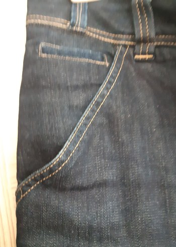 Erkek Lacivert Kemerli Normal Kesim Kot Pantolon - Görsel 4