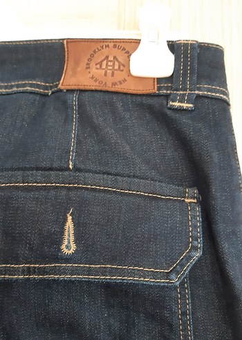 Erkek Lacivert Kemerli Normal Kesim Kot Pantolon - Görsel 8