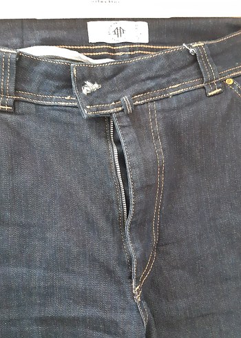 Erkek Lacivert Kemerli Normal Kesim Kot Pantolon - Görsel 12