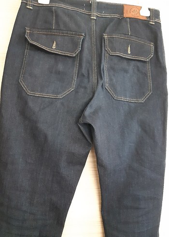 Erkek Lacivert Kemerli Normal Kesim Kot Pantolon - Görsel 2