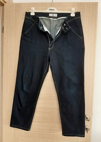 Erkek Lacivert Kemerli Normal Kesim Kot Pantolon - Görsel 15