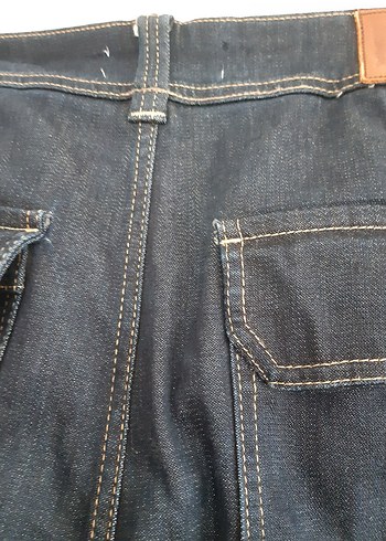 Erkek Lacivert Kemerli Normal Kesim Kot Pantolon - Görsel 16