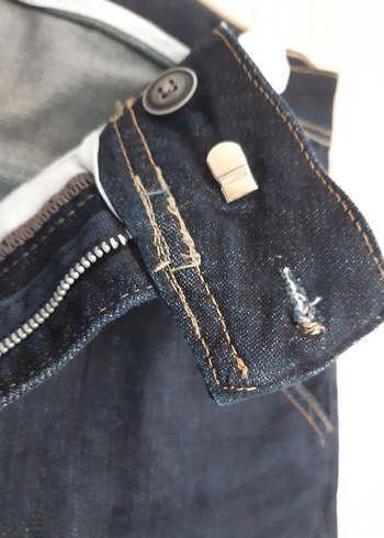 Erkek Lacivert Kemerli Normal Kesim Kot Pantolon - Görsel 5