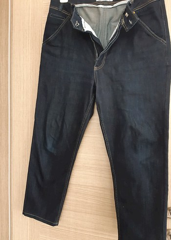 Erkek Lacivert Kemerli Normal Kesim Kot Pantolon - Görsel 20