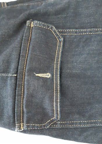 Erkek Lacivert Kemerli Normal Kesim Kot Pantolon - Görsel 11