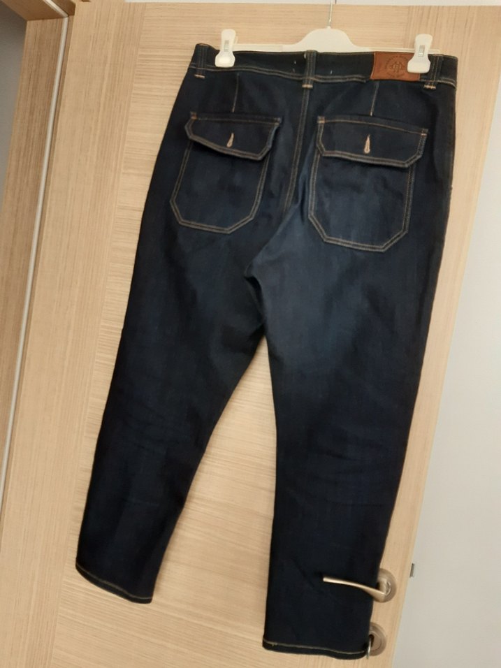 Erkek Lacivert Kemerli Normal Kesim Kot Pantolon - Görsel 3