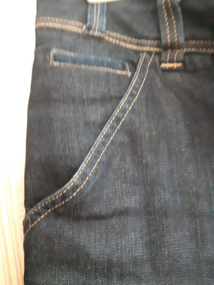 Erkek Lacivert Kemerli Normal Kesim Kot Pantolon - Görsel 4