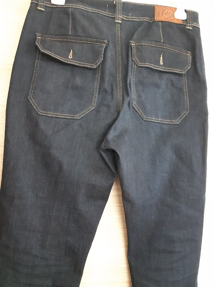 Erkek Lacivert Kemerli Normal Kesim Kot Pantolon - Görsel 2