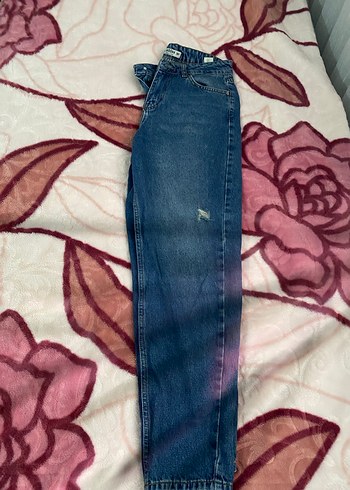 Düğmeli Mavi  Kadın Jean - Görsel 2