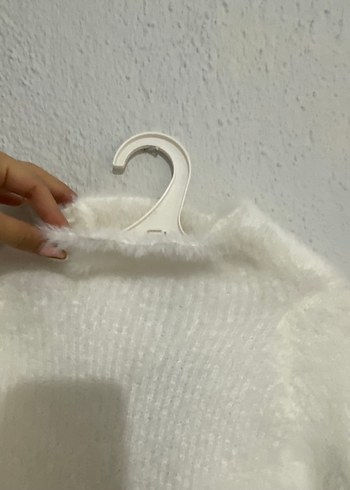 Beyaz Örgü Mini Balıkçı Yaka Kazak - Görsel 3