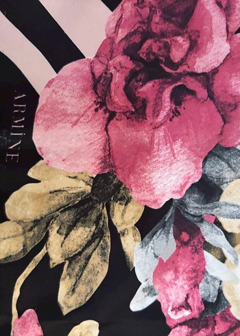 Kadın Pembe Çiçekli Drapeli Şal - Görsel 3